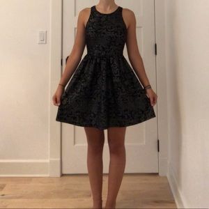 NORDSTROM Frenchi black and silver dress